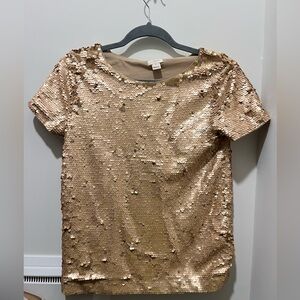 Beautiful Jcrew gold  sequence top